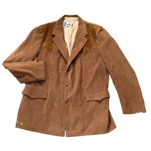 VTG Brad Whitney Men's 44/46 Coat/Jacket Western Rockabilly Cord Suede #258A